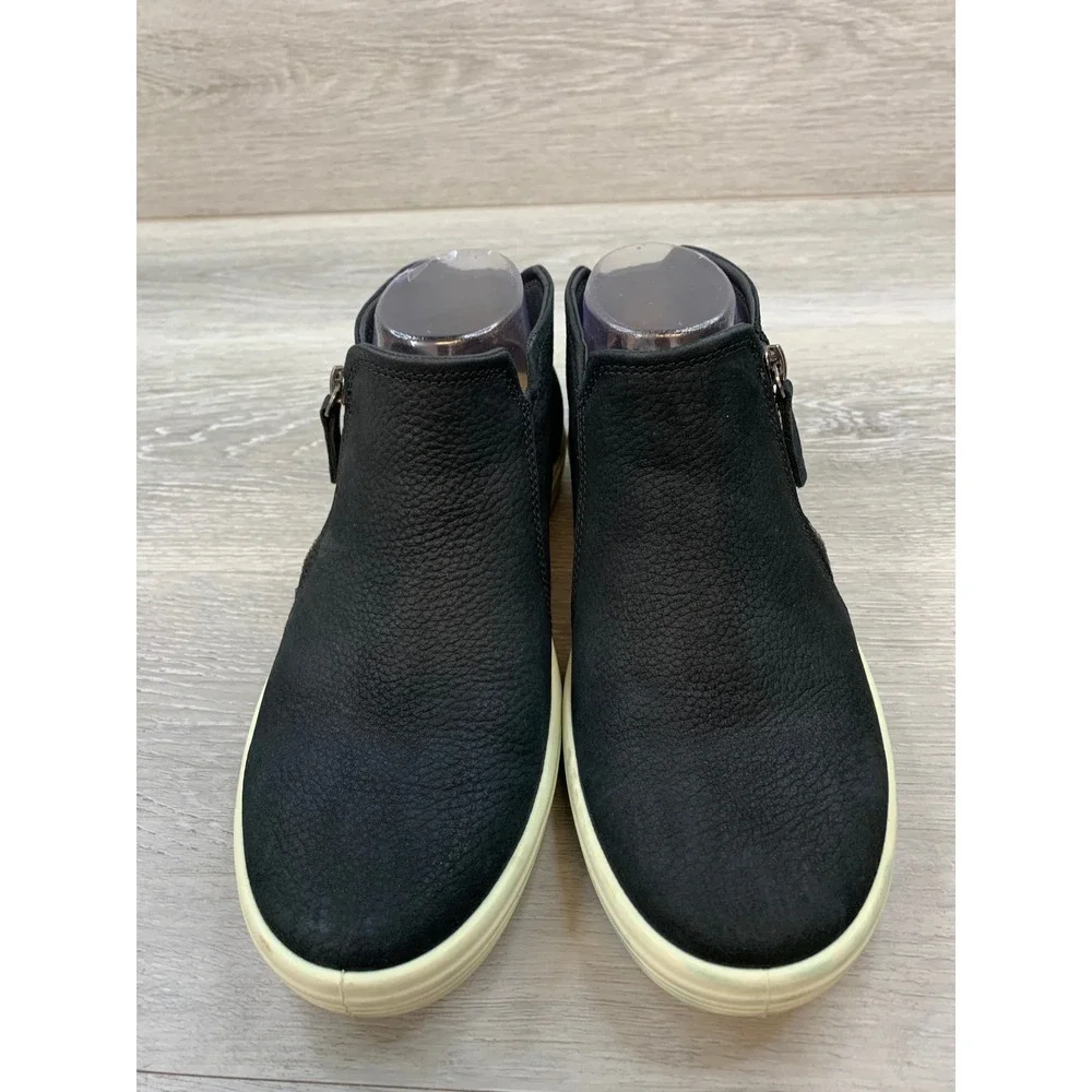 ECCO Soft 7 Tred Zip Black Pebbled Leather Ankle Boots Sneakers Women's 39 8-8.5
